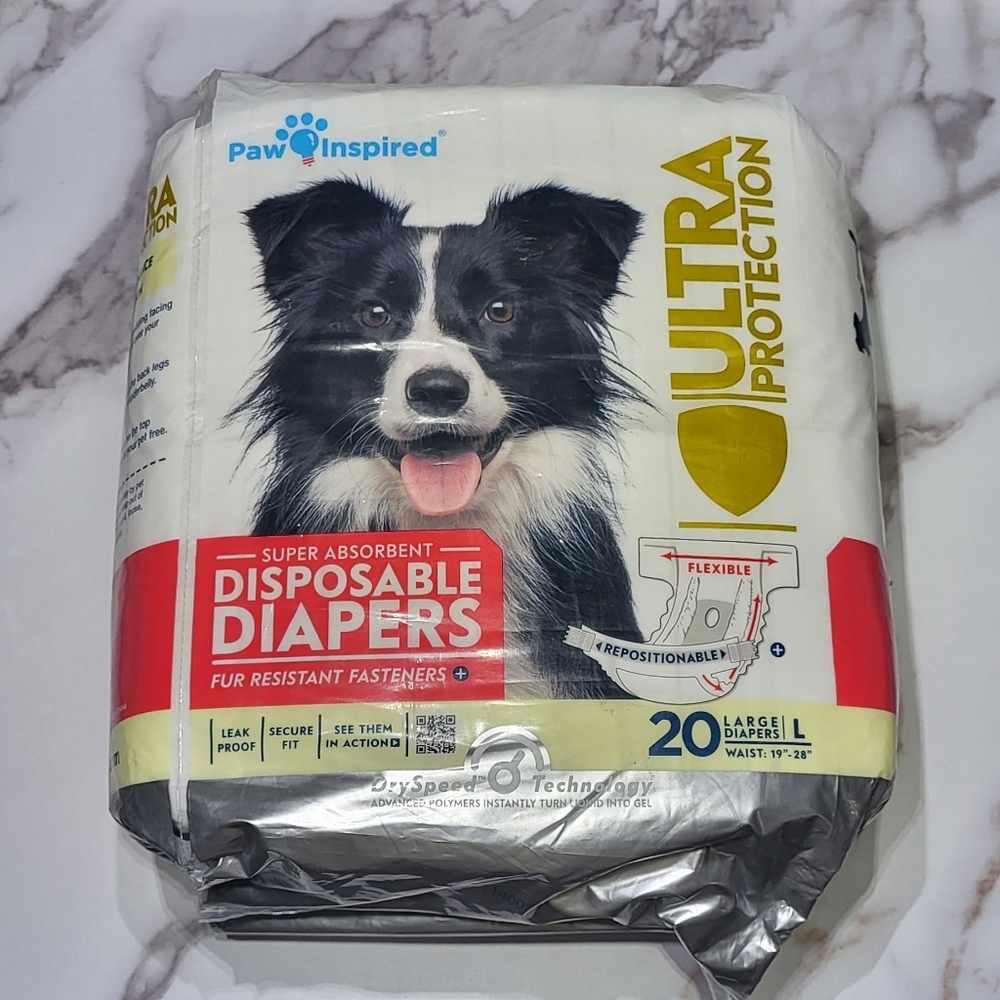 Paw Inspired NIP Dog Super Absorbent Disposable Diapers Size Large- 20ct - Picture 2 of 8